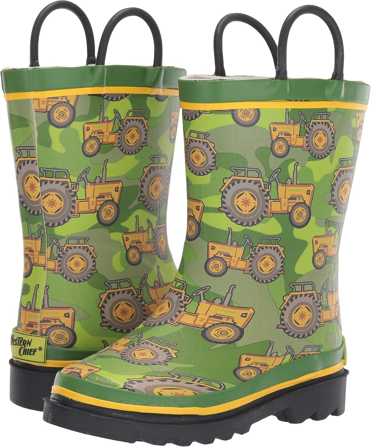 Western Chief Boys' Waterproof Printed Rain Boot, Vintage Tractor, 13 Little Kid