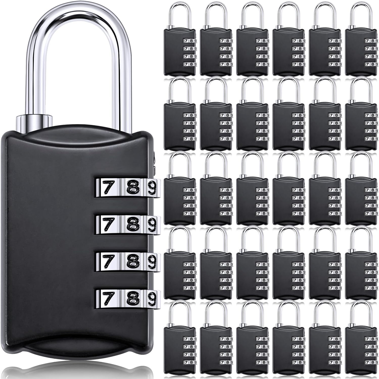 Moxweyeni 30 Pcs 4 Digit Combination Lock Small Combo Luggage Number Locks Outdoor Waterproof Padlock for Traveling Toolbox Gym Door Locker Suitcases Employee Hasp Storage