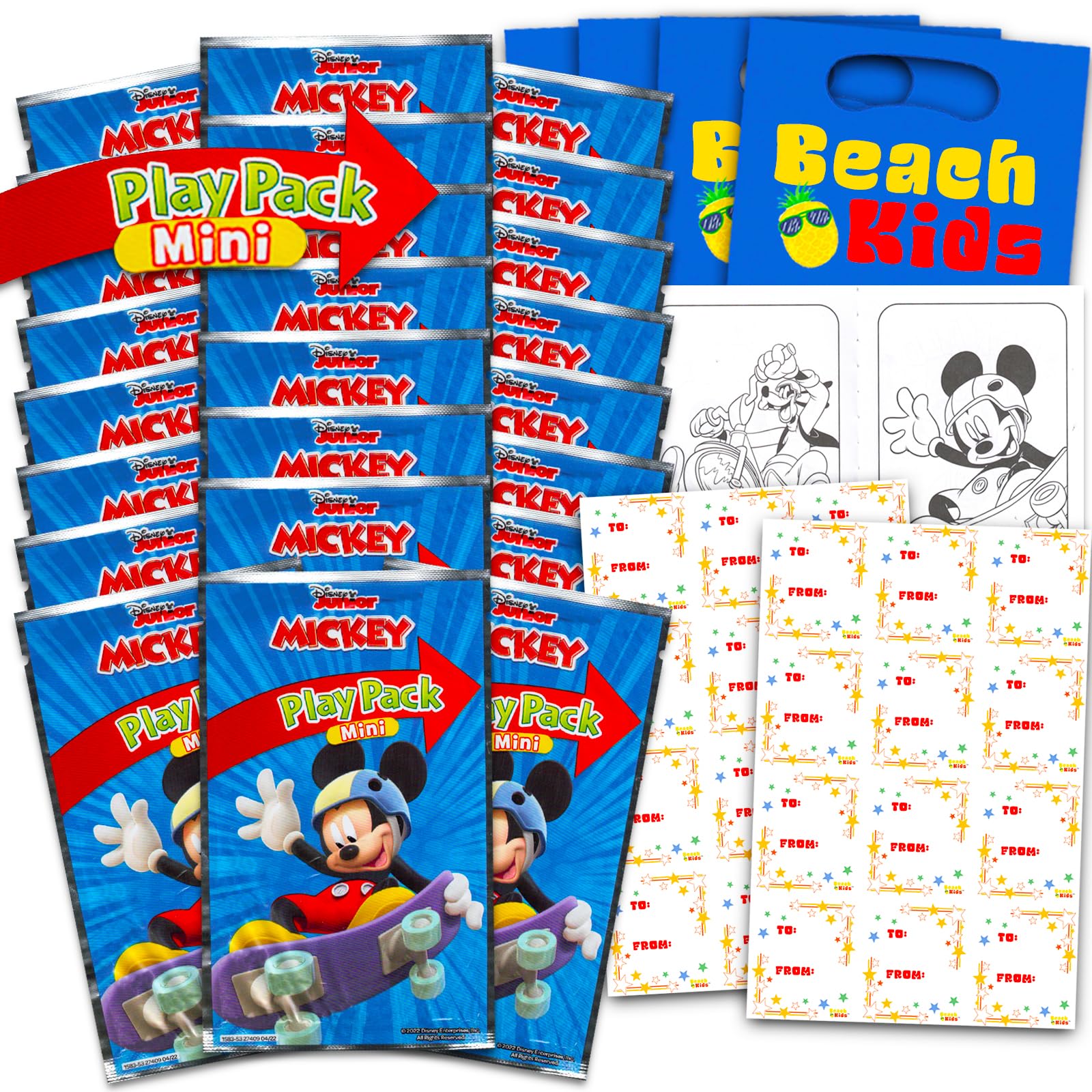 Disney Mickey Mouse Party Supplies Classroom Gift Exchange Bundle - 24 Mickey Mouse Mini Coloring Activity Books for School, Stickers | Kids Party Favors