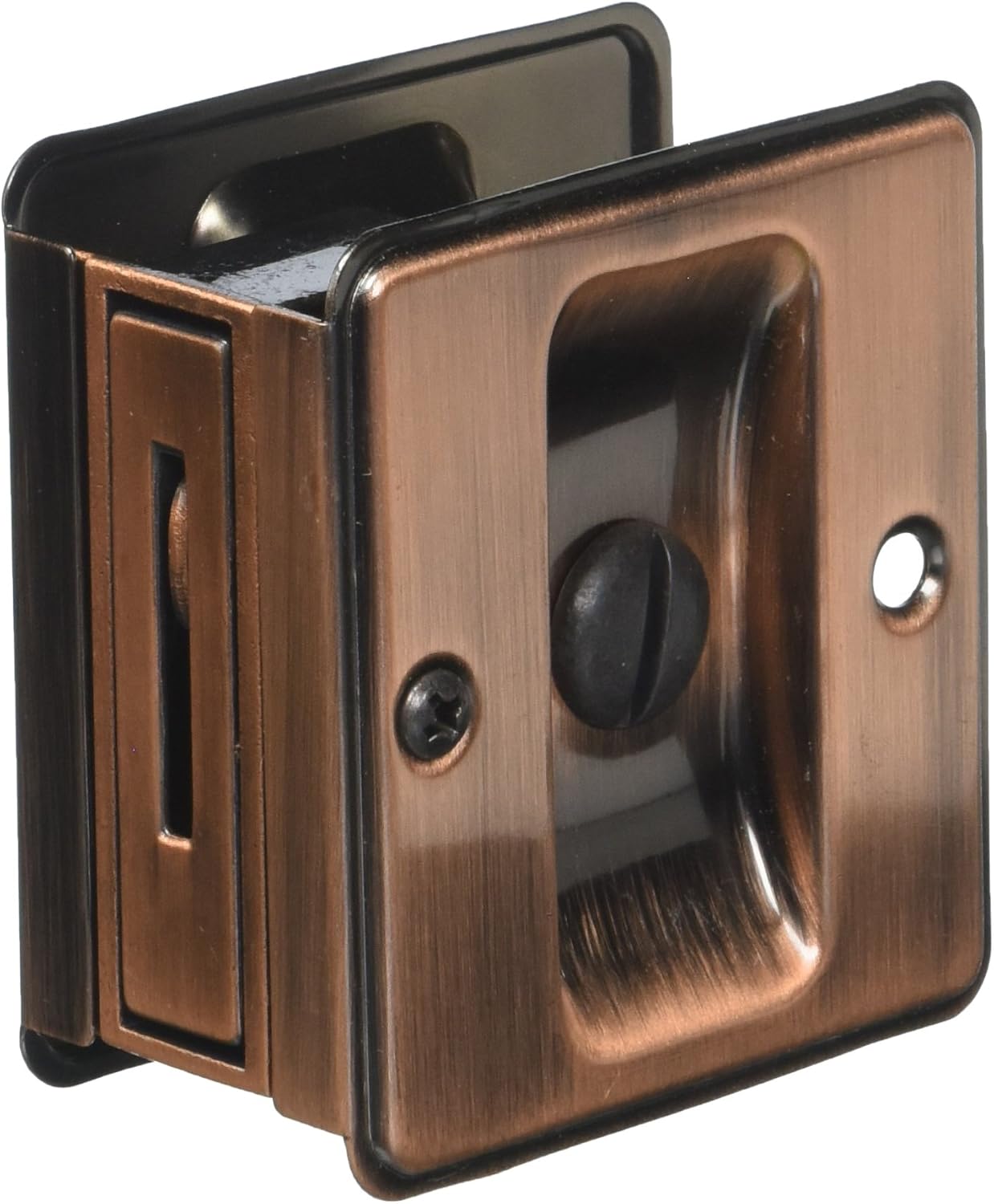 idh by St. Simons 25411-08A Premium Quality Solid Brass Pocket Privacy Door Pull, Antique Copper