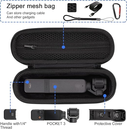 Custodia Per DJI Osmo Pocket 3 / Creator Combo - Rigida, Portatile Con Tracolla - Foto 7
