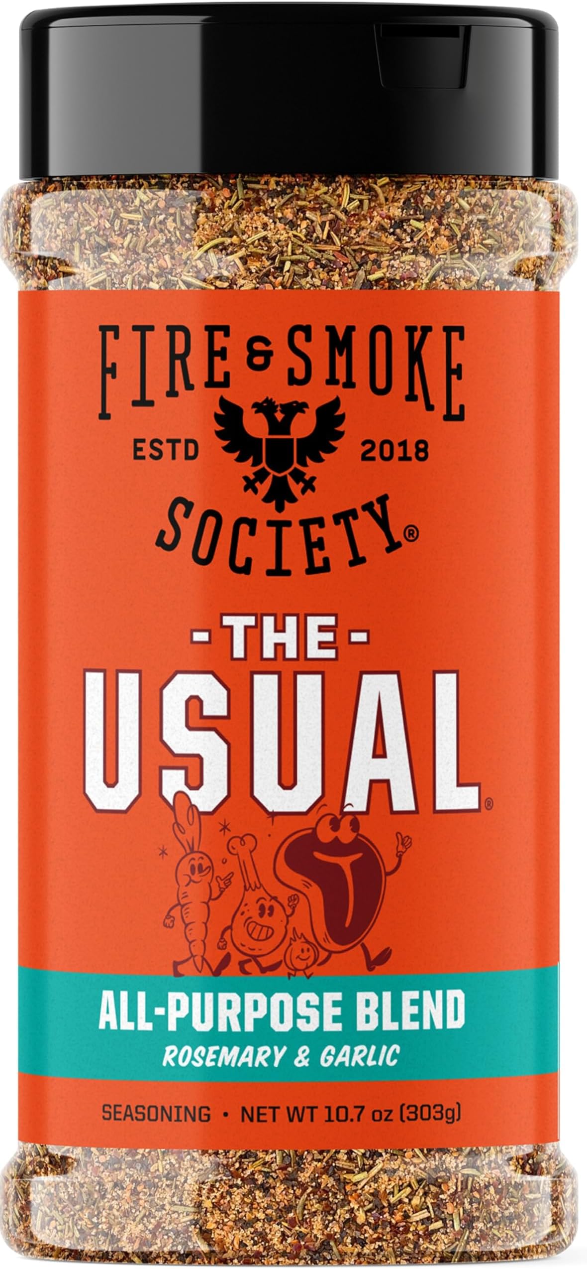 Fire & Smoke Society The Usual All Purpose BBQ Seasoning | BBQ Rubs for Smoking and Grilling | Chicken, Pork, Burgers | XL 10.7 oz