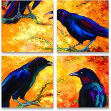 Trademark Fine Art Crows 9 by Marion Rose, Four Panel Set