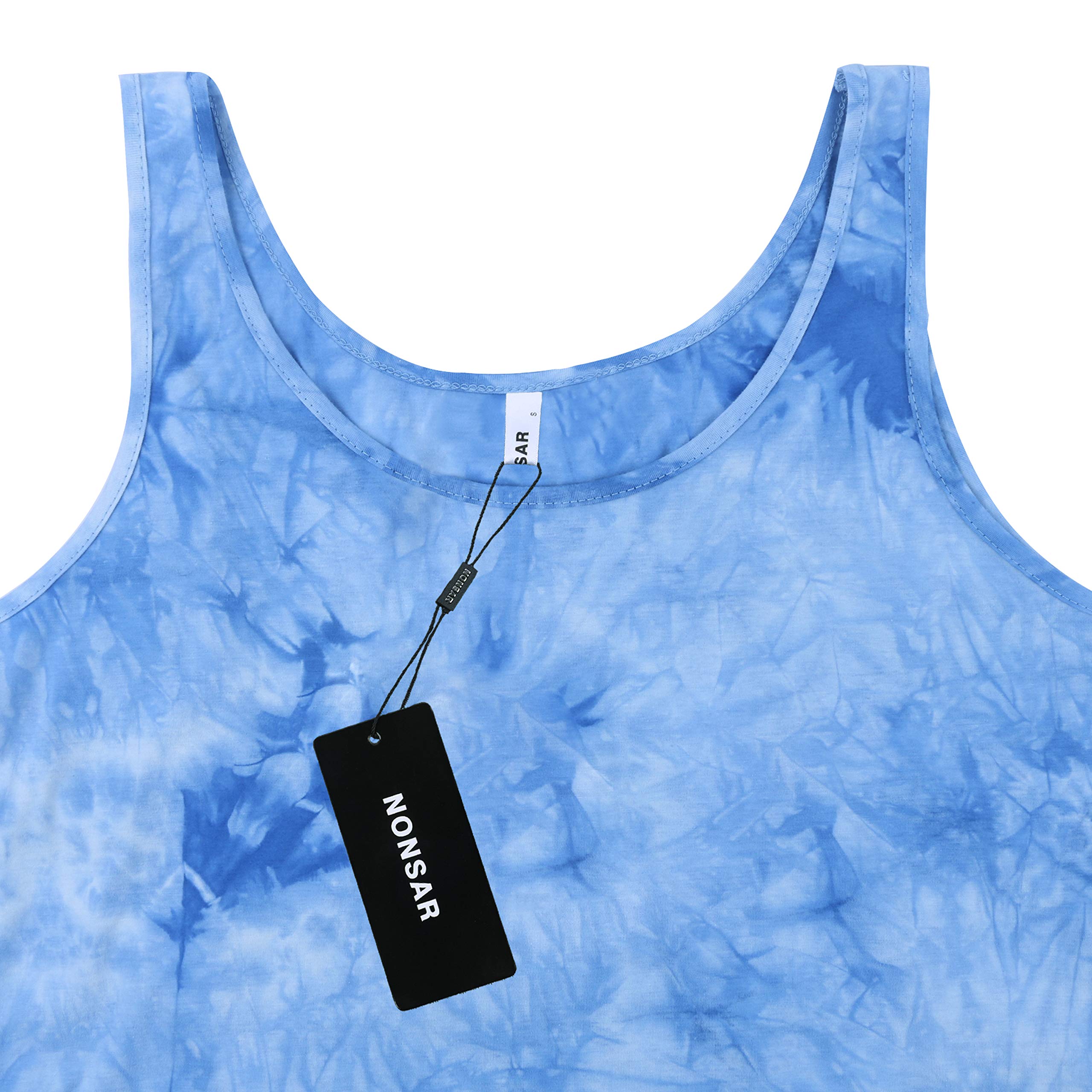 NONSAR Damska koszulka, bez rękawów, na lato, tunika, luźny krój, tank top