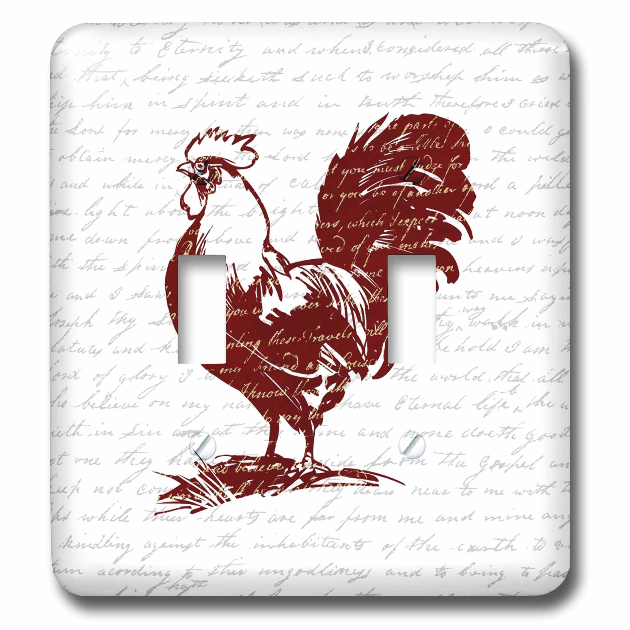 Coq interrupteur double rouge décoratif 3dRose lsp_186699_2 pour mur