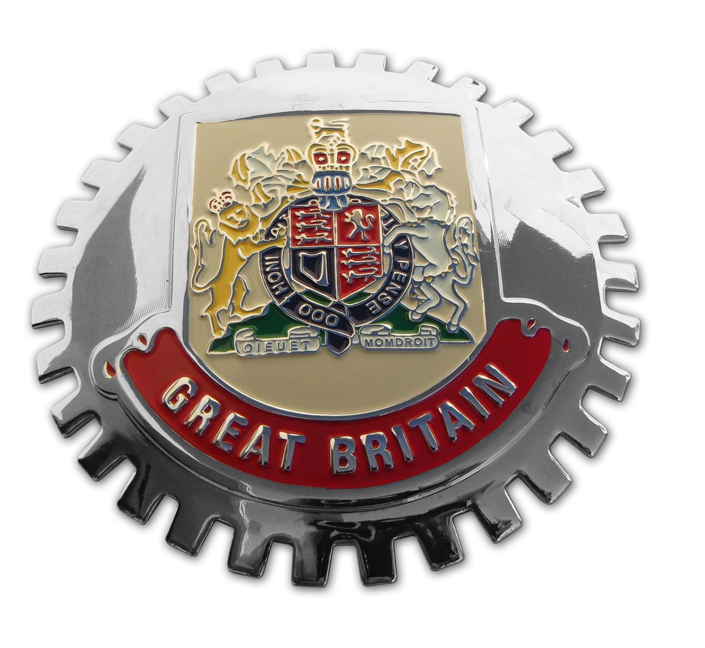 Generic Great Britain Coat of Arms Grill Badge Emblem for Trucks and Cars, Stainless Steel
