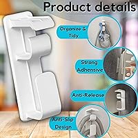 Vista 3 de Soporte para colgar manguera CPAP, organizador de manguera extraíble ajustable, soporte para máscara, antideslizante, soporte de tubo de manguera