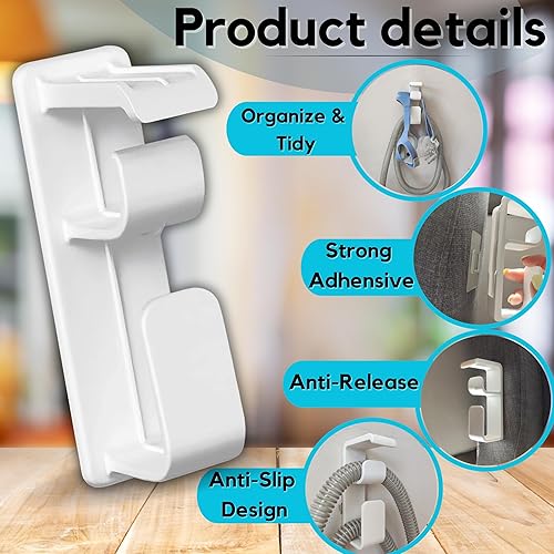 Miniatura 3 de Soporte para colgar manguera CPAP, organizador de manguera extraíble ajustable, soporte para máscara, antideslizante, soporte de tubo de manguera