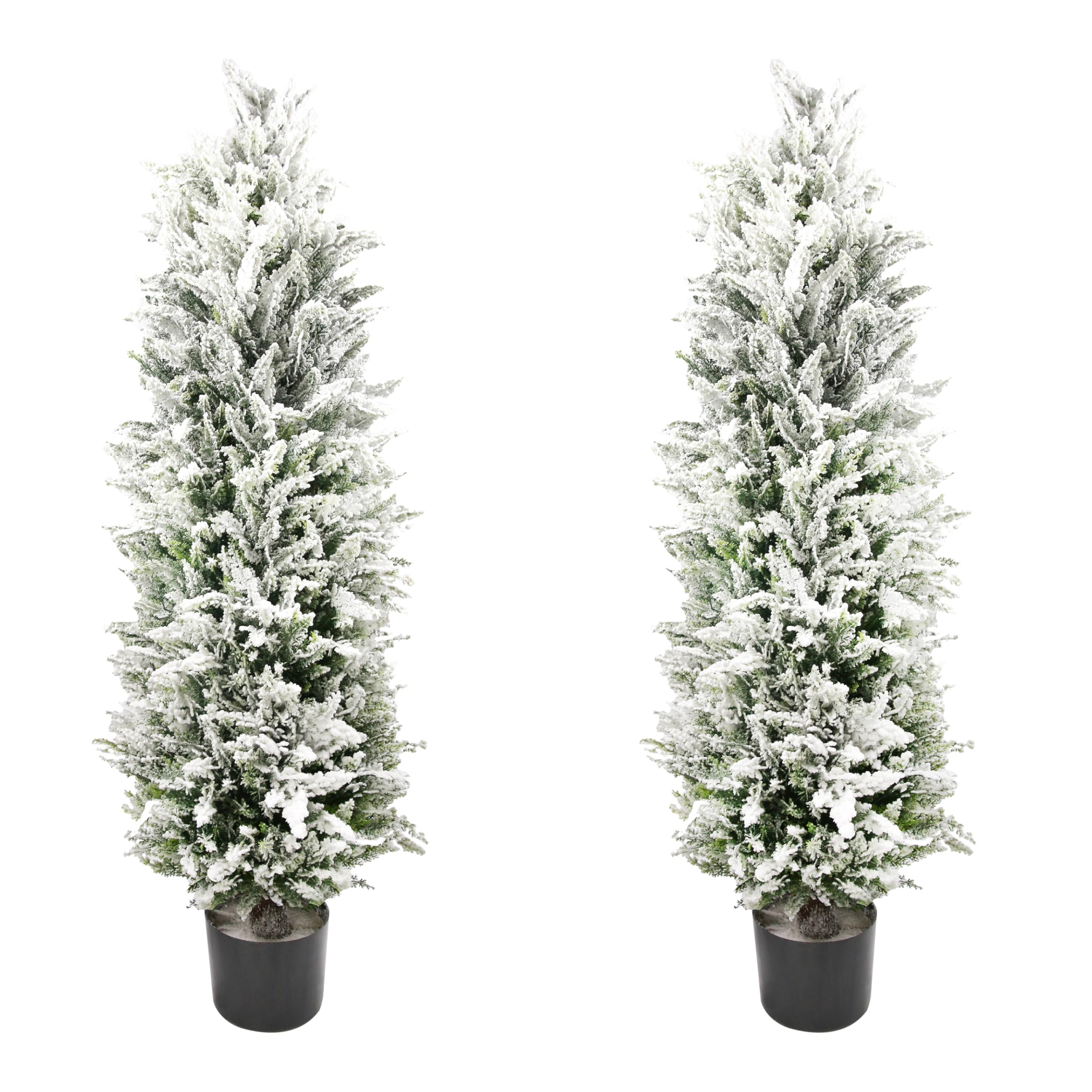 White Topiary Cedar Tree