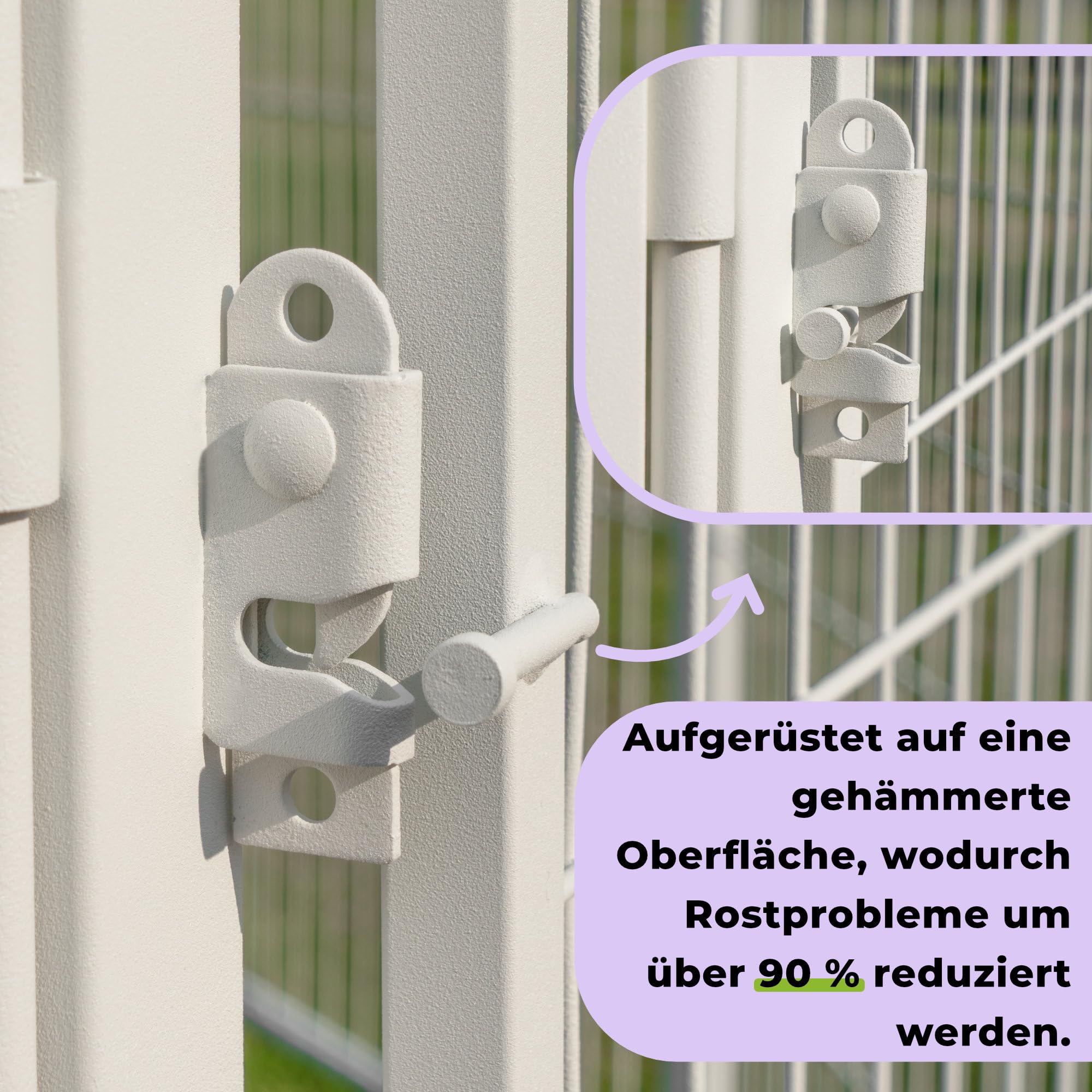 8-teilig Laufstall 60cm Hoch, Rutschfester Stall für drinnen mit 1 Türen, Anti-Rost Zaun, Automatische Verriegelung, Weiß