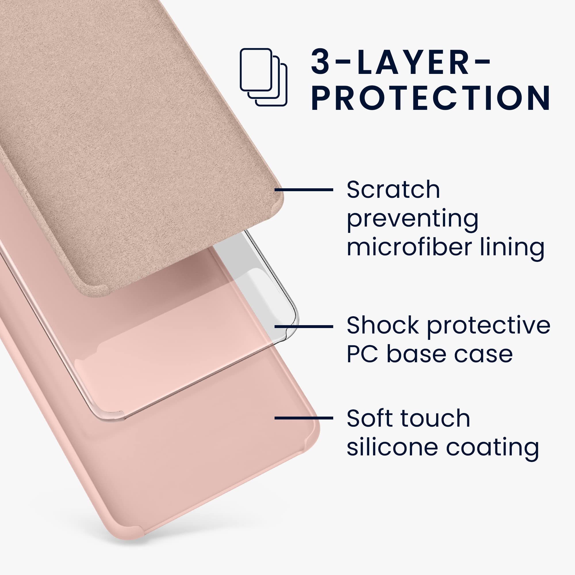 kwmobile Case Compatible with Samsung Galaxy S21 Plus Case - TPU Silicone Phone Cover with Soft Finish - Antique Pink Matte