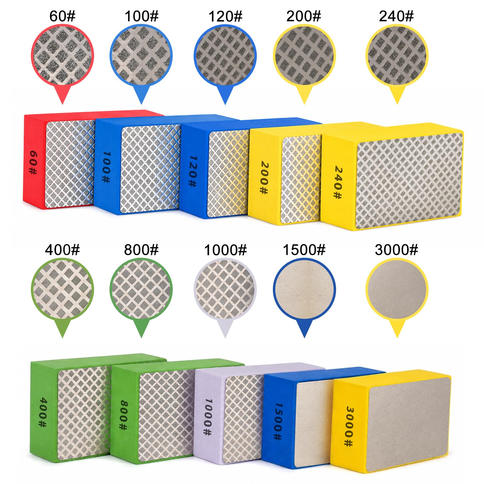 Diamond Sanding Blocks - Polishing Pads for Tile & Glass -4