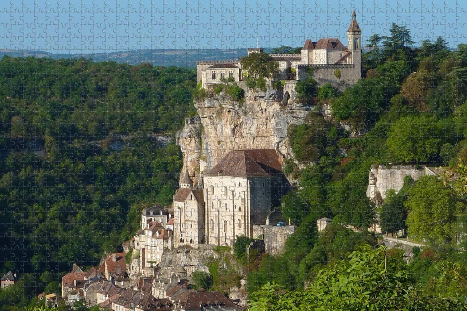 France Castle Rocamadour Jigsaw Puzzle for Adults 1000 Piece Wooden Travel Gift Souvenir
