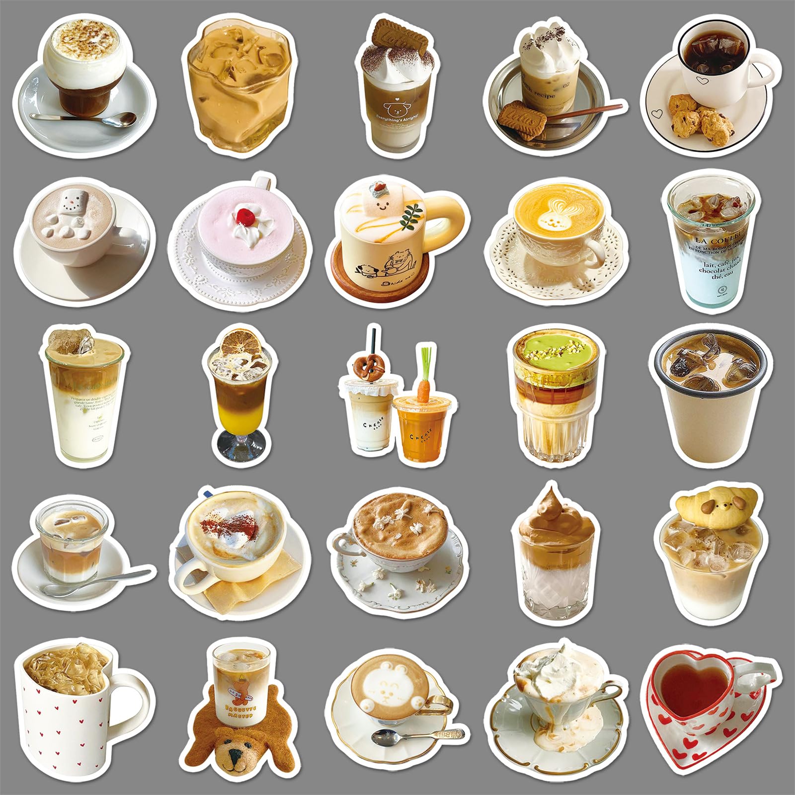 50 Pcs Coffee Stickers for Kids Teens Adults Boys Girls Gift,Cute Coffee Stickers Pack for Laptop,Skateboard,Luggage,Car,Bike - Image 4