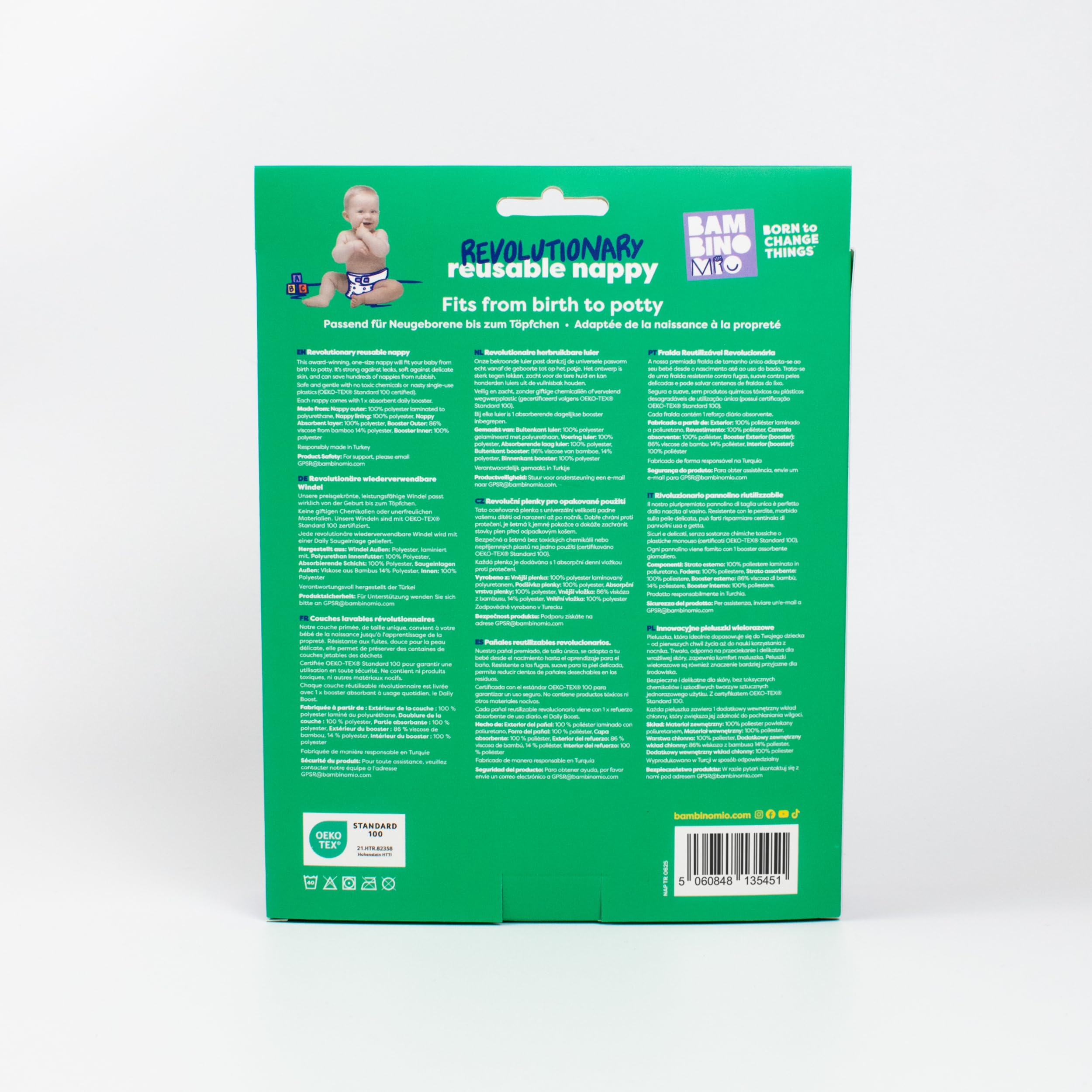 Bambino Mio Rivoluzionario Pannolino di Stoffa Riutilizzabile Eco Sostenibile Lavabile
