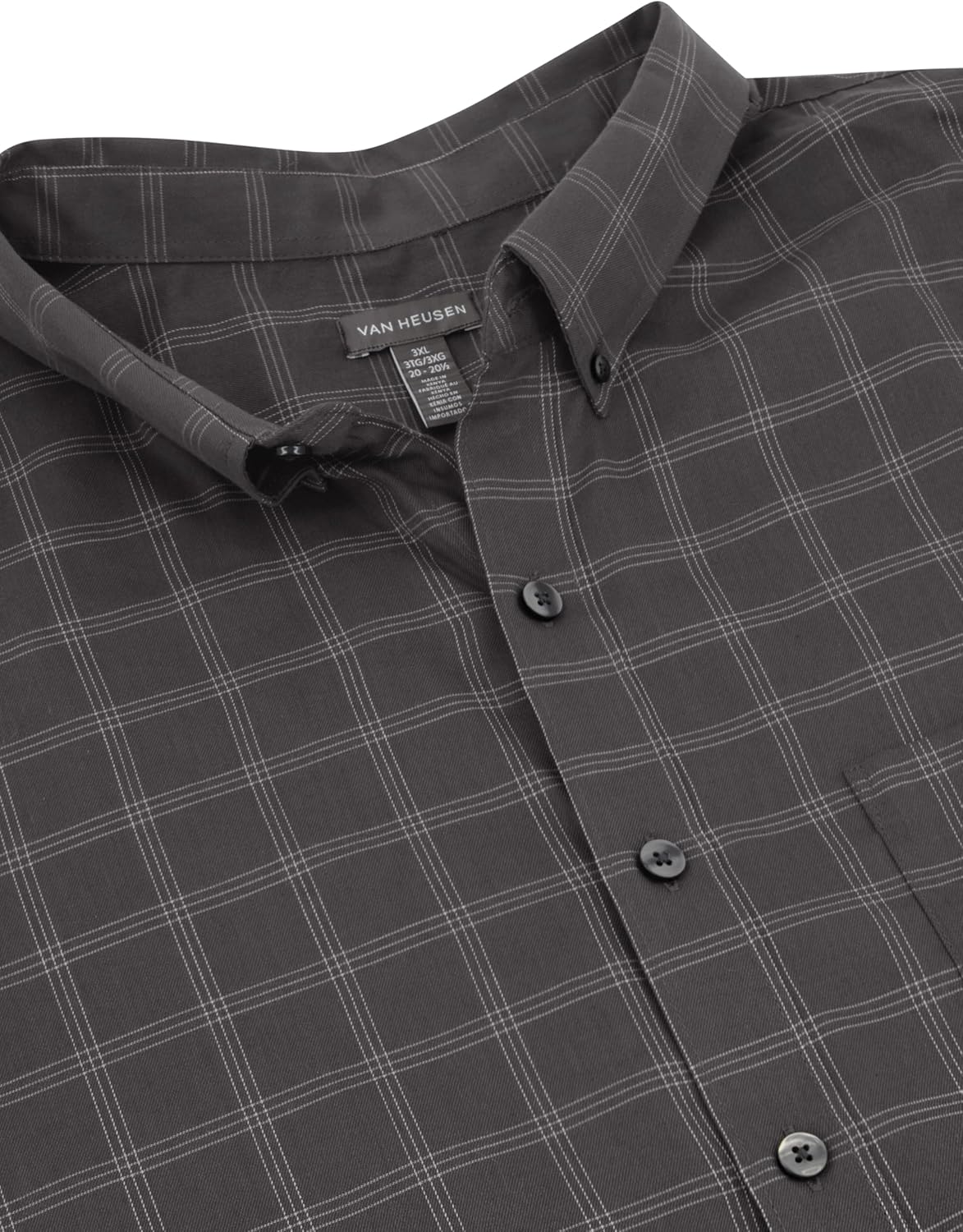 Van Heusen mens Wrinkle Free Poplin Long Sleeve Shirt - Image 4