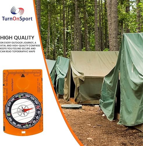 Miniatura 6 de TurnOnSport Brújula de orientación – Brújula exploradora avanzada para senderismo, campamento y mochilero – Los mejores regalos de supervivencia