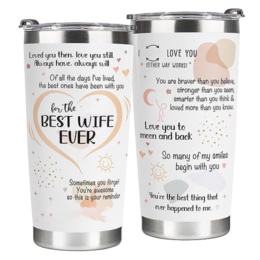 Gifts for Wife from Husband - Wife Gifts - Wedding, Anniversary, Birthday Gifts for Wife Women - Wife Christmas Gift Ideas, Christmas Gifts For Wife - Romantic I Love You Gifts for Her Tumbler 20Oz