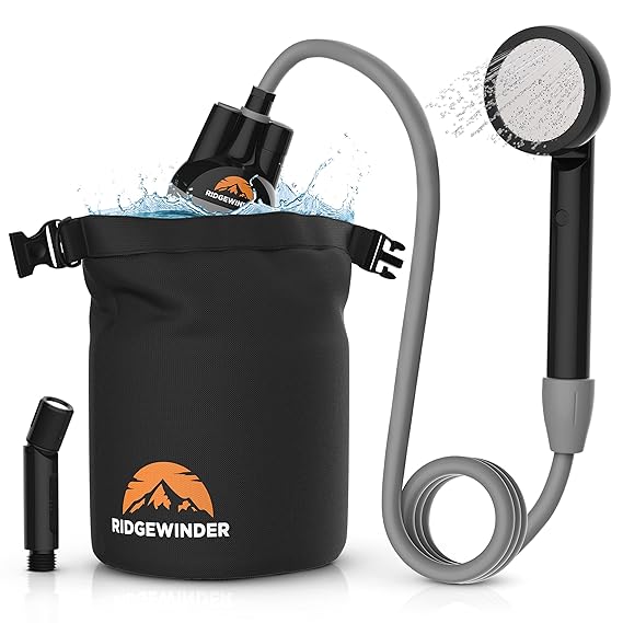 Portable Shower for Camping with Dry Bag - Camp Shower with Rechargeable Battery