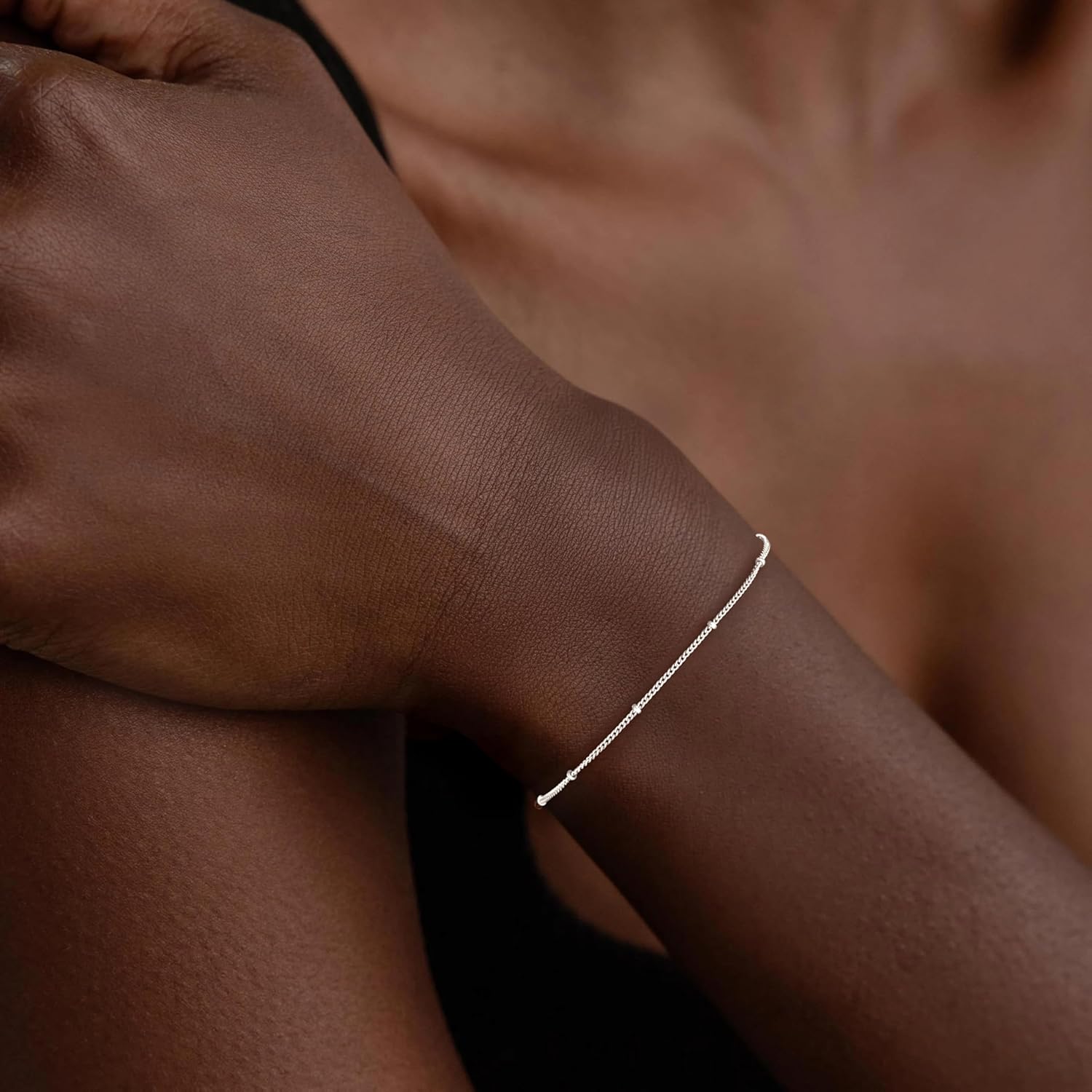 S925 Sterling Silver Bead Bracelets for Women - Sterling Silver Bead Chain Bracelet Handmade Jewelry Gold Bracelets for Women 6.5/7/7.5/8 Inch - Image 7