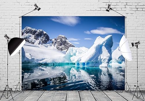 Miniatura 3 de CORFOTO Telón de fondo de tela de 5 x 3 pies, fondo de región polar, decoración de dormitorio, telón de fondo de invierno, decoración de baby