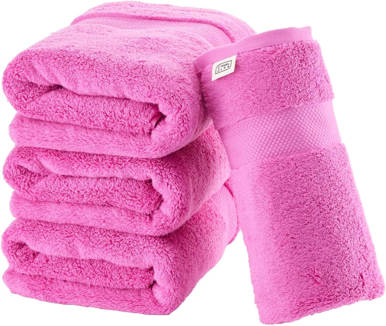 [Japan Technology, Super Softness Series,Luxury Bath Towel (30x54 inches),550GSM,Digital Sugar Pink,Pack of 4,Fluffy,Light Weight,Soft Touch,Quick Dry,High Absorbency,100% Cotton.