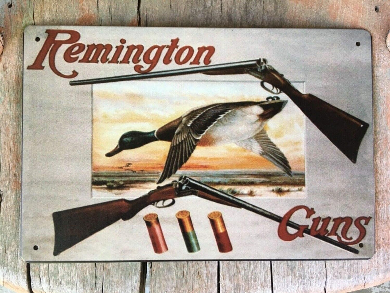 Remington Guns Tin Metal Sign Shotgun Shells Duck Hunting Retro Vintage Amazon.co.uk Home