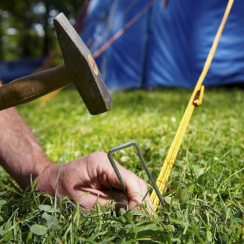 Miniatura 5 de Grapas de paisaje, estacas de jardín de alta resistencia, pasadores de paisaje de tierra, galvanizado en forma de U, tela de tela para paisaje,