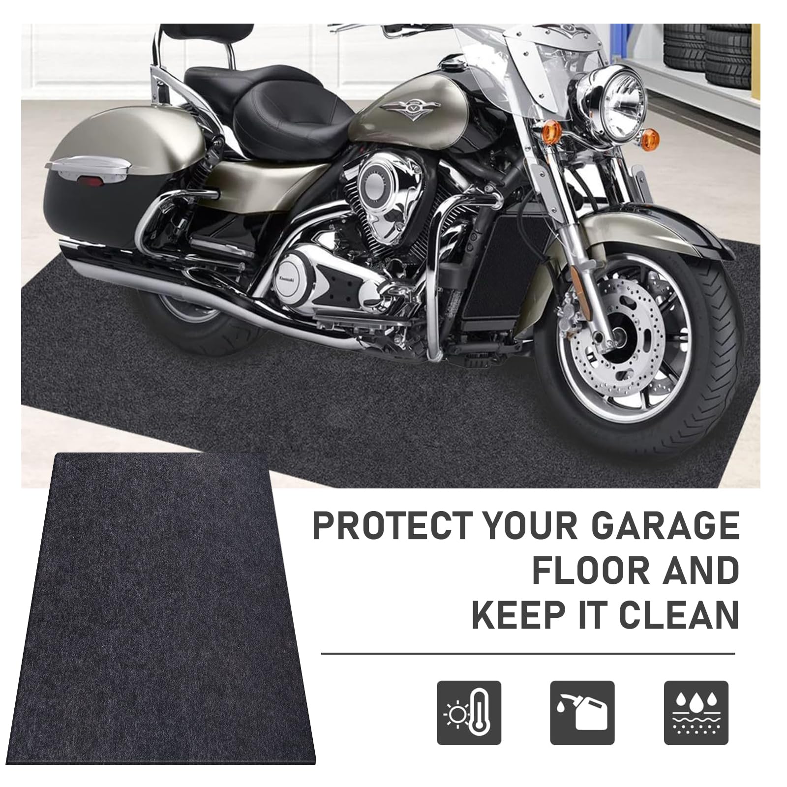 YSOOUA Tapis Anti-Déversement d’Huile 100x200cm - Rétention pour Moto, Auto, Établi et Atelier