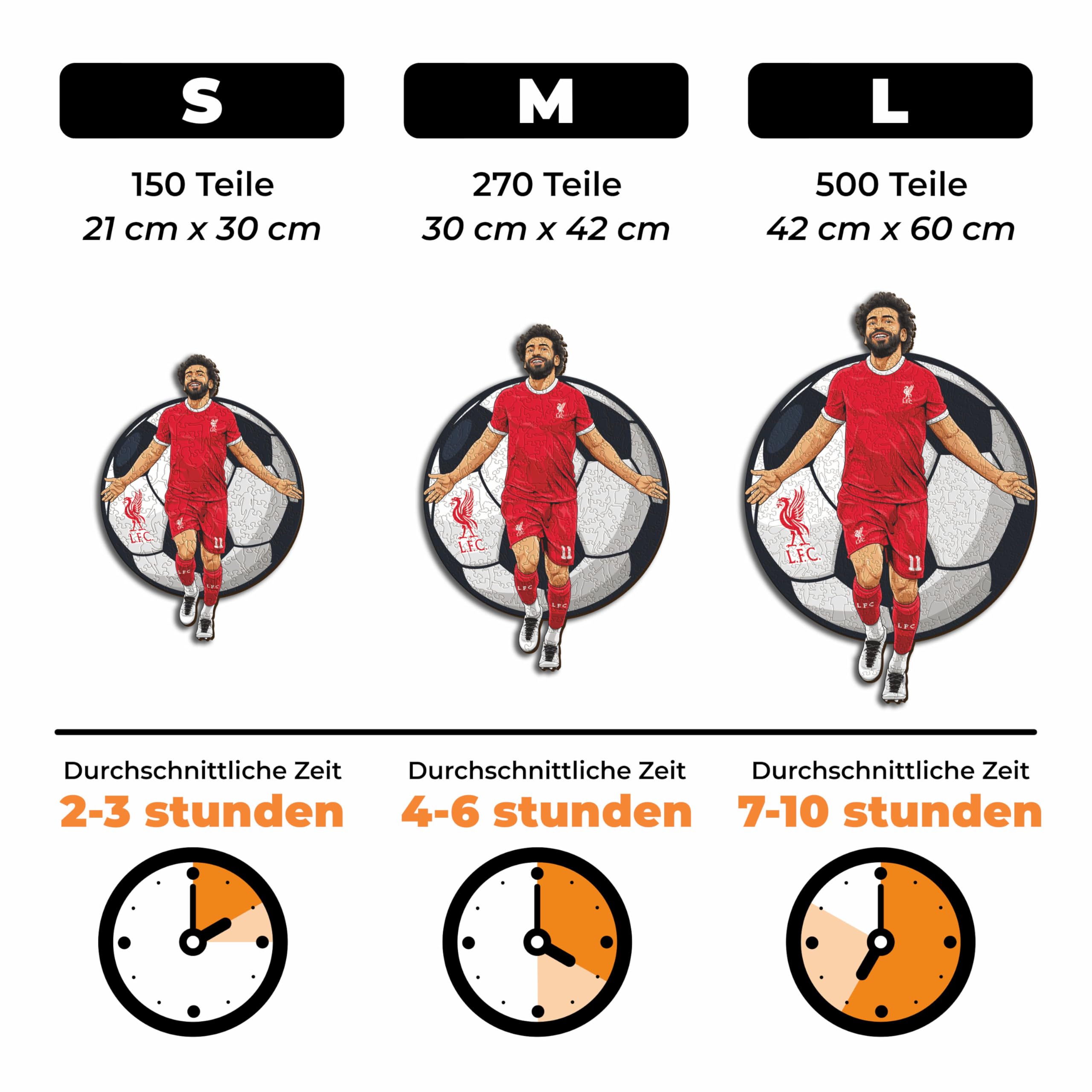 Iconic Puzzles - Mohammed Salah, Liverpool, 100% ökologisch nachhaltiges Holzpuzzle mit offizieller Lizenz, Größe M, 270 Teile, Puzzle für Kinder und Erwachsene