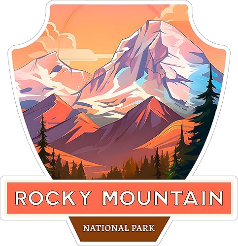 Adhesivo de recuerdo de viaje de 4 pulgadas en el parque nacional de las Montañas Rocosas de Colorado, calcomanía de vinilo impermeable para laptop,