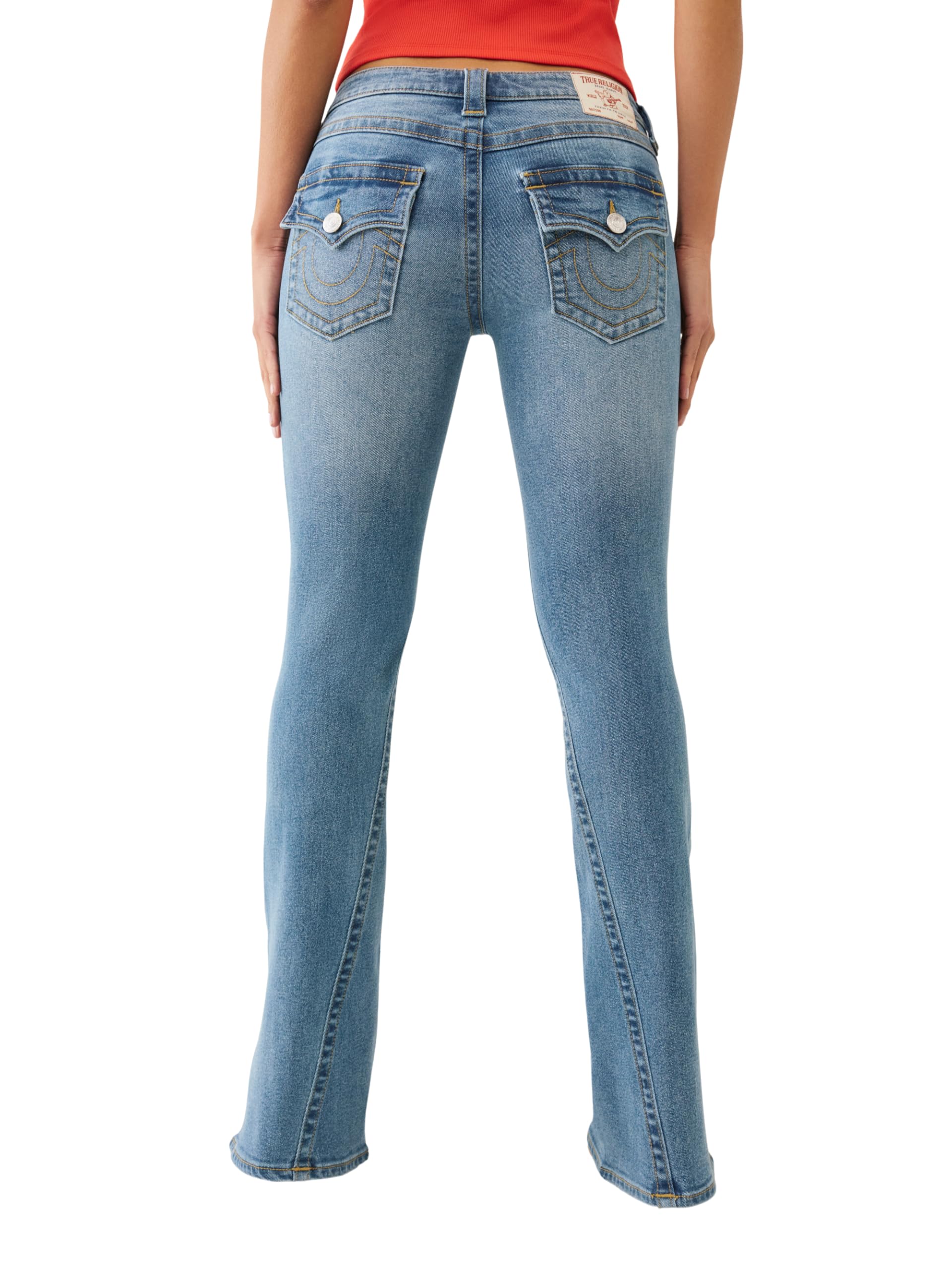 True Religion Damen Jeans Joey Low Rise Flare Flap