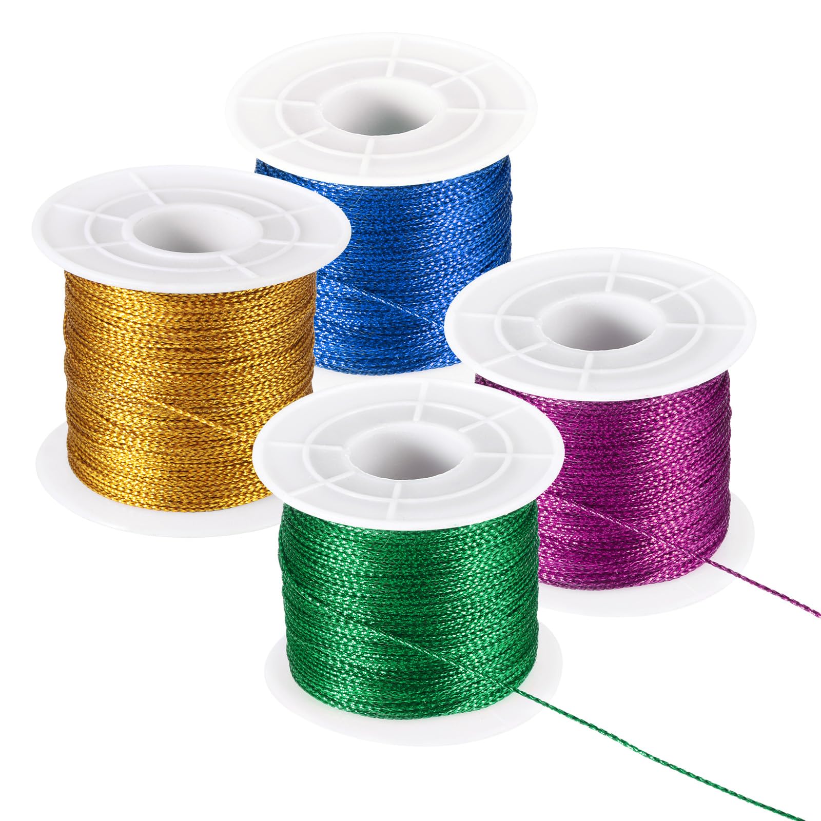 Cordón metálico de 1mm PATIKIL para envoltura de regalos y manualidades navideñas