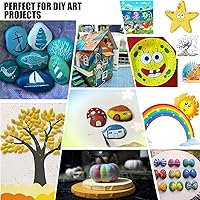 Vista 7 de Marcadores de pintura acrílica, marcadores de tela de 24 colores, bolígrafo de pintura acrílica de doble punta con punta de pincel y punta de punto