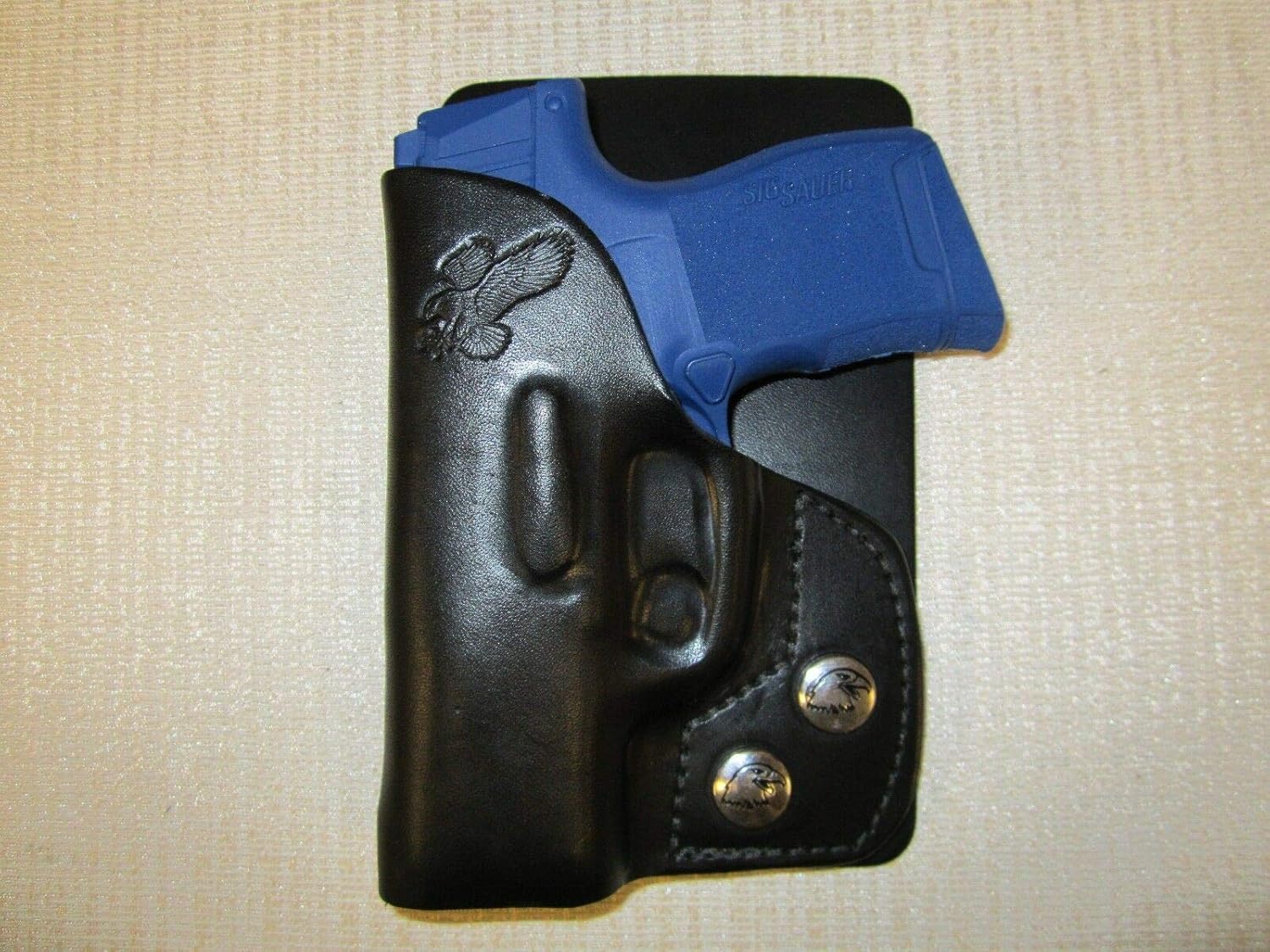 Fits SIG P365,9mm Leather Right Hand, Wallet and Pocket Holster
