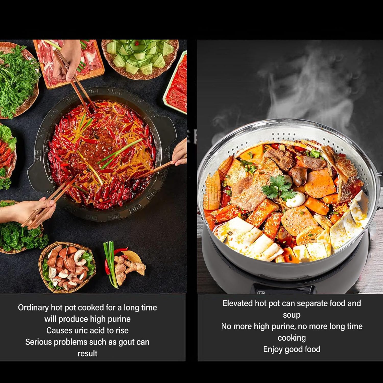 6L Rice Cooker, Lifting Fast Large Capacity Electric Hot Pot Cooking Steamed Egg Pot for Steaming Rice Hot Pot (red)(Coffee)