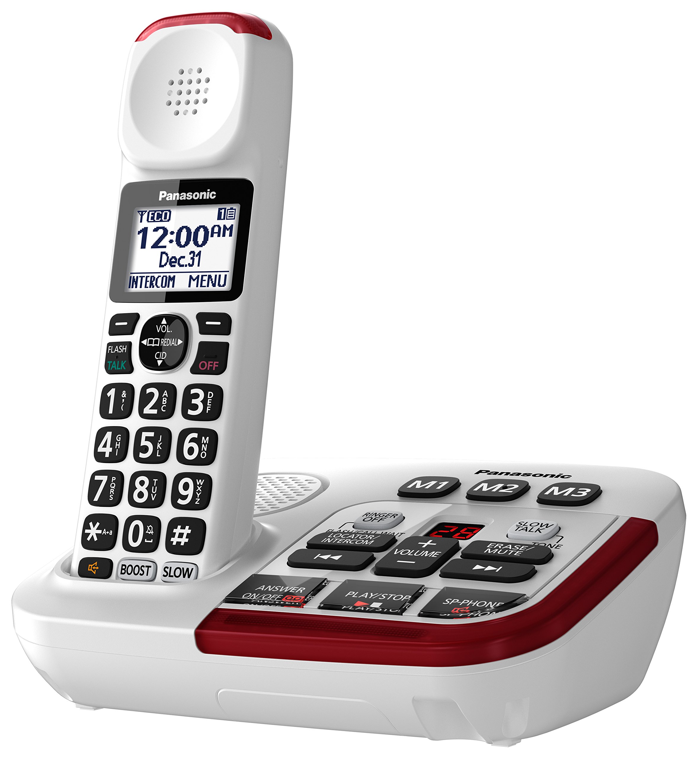 Panasonic Amplified Cordless Phone KXTGM420W with Enhanced Noise