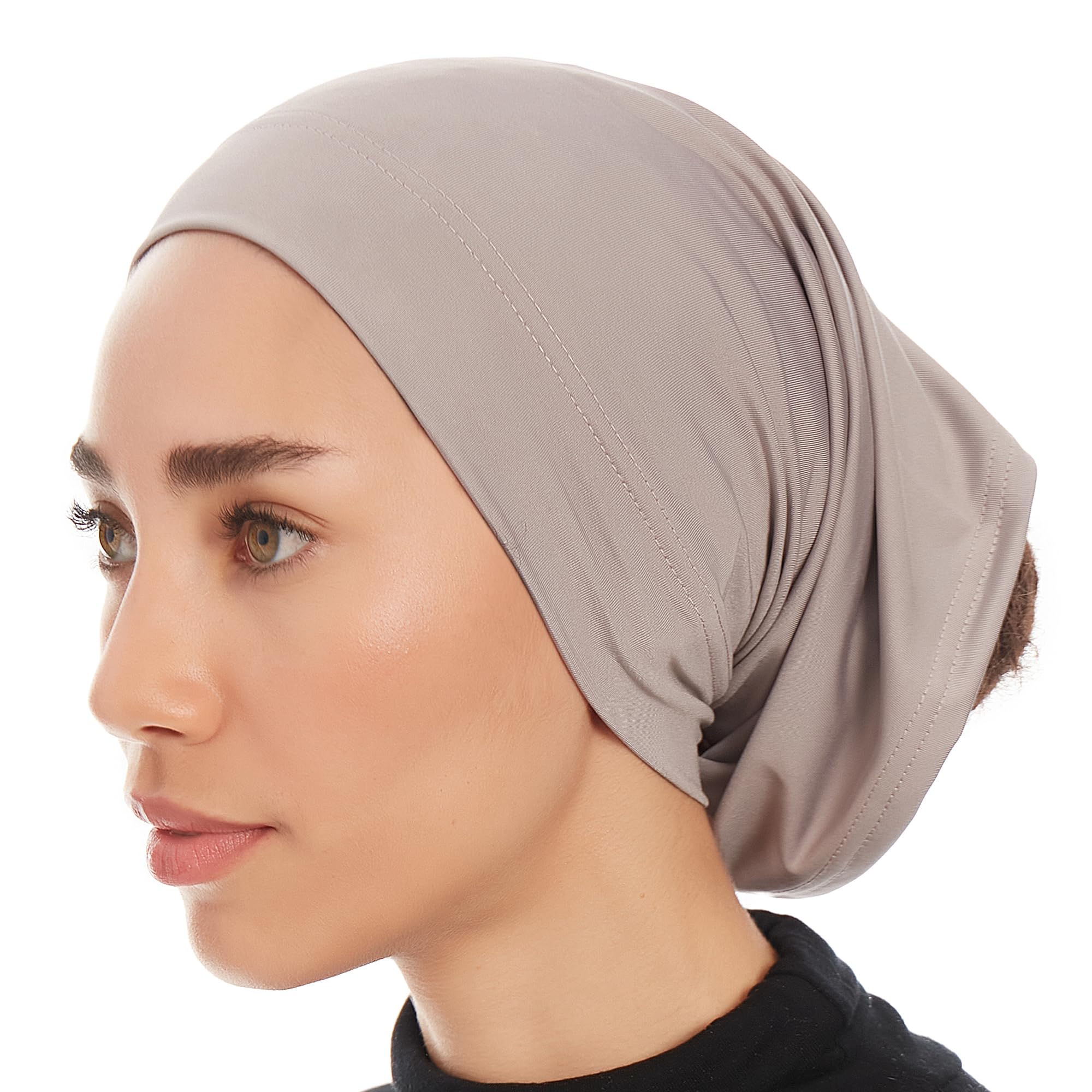 Ayisah Women's Grey Hijab Caps Undercap For – Hijab Cap Underscarf Turban Dreadlocks Tube – Muslim Accessories Headscarf Wrap - Islamic Hajib Headwrap Tube Fashion Solid Color (Grey)