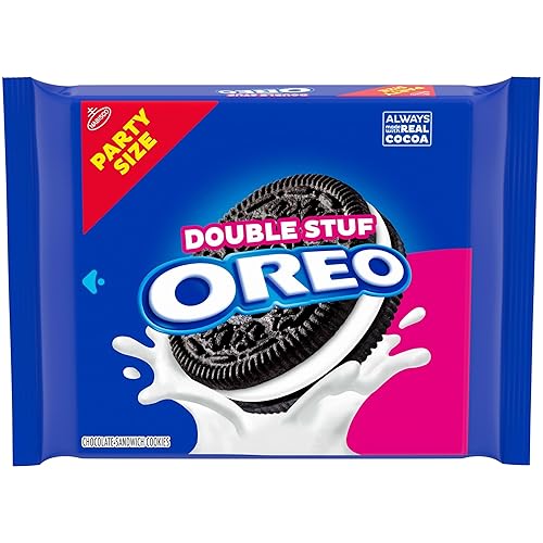 OREO Galletas sándwich de chocolate de doble relleno, tamaño fiesta, 24.95 onzas