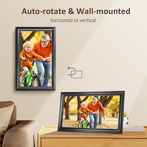 Miniatura 24 de Marco de fotos digital WiFi de 10.1 pulgadas, pantalla táctil IPS de 1280 x 800HD, marco de fotos digital electrónico, memoria de 16 GB, rotación