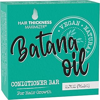 Batana Oil for Hair Growth Conditioner Bar. Eco Friendly, Vegan, Color Safe, pH Balanced. Solid Conditioner Bar Equal To 3 Liquid Bottles. Zero Plastic, USA Made, Strengthening & Dry Hair Relief