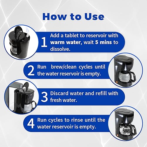 Miniatura 6 de Limpiador y tableta descalcificadora para cafetera, paquete de 24, elimina la cal, limpia profundamente, mejora el sabor del café, extiende la vida