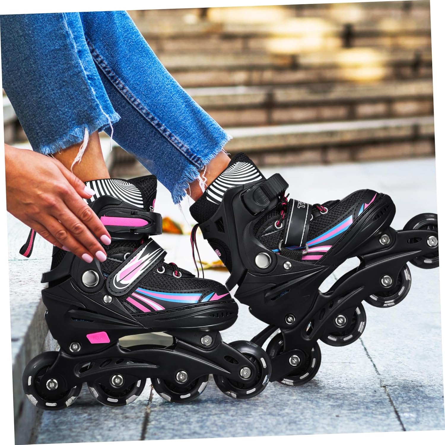 1pair Inline Skates for Adults Inline Skating Shoes for Men and Women Model Comfortable Fit Includes Storage Bag s
