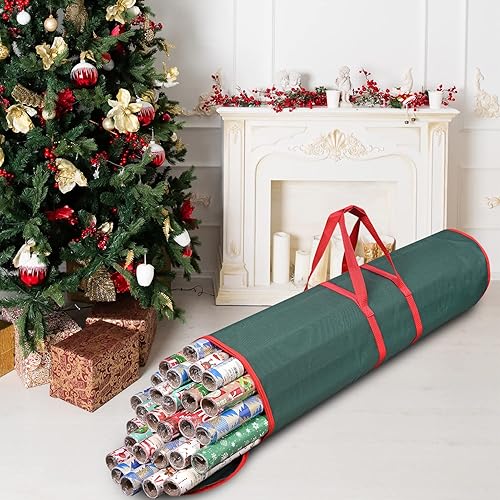 Miniatura 3 de ProPik Bolsa de almacenamiento de papel de regalo, organizador de papel de regalo, paquete de 2 unidades para almacenar hasta 48 rollos de 40