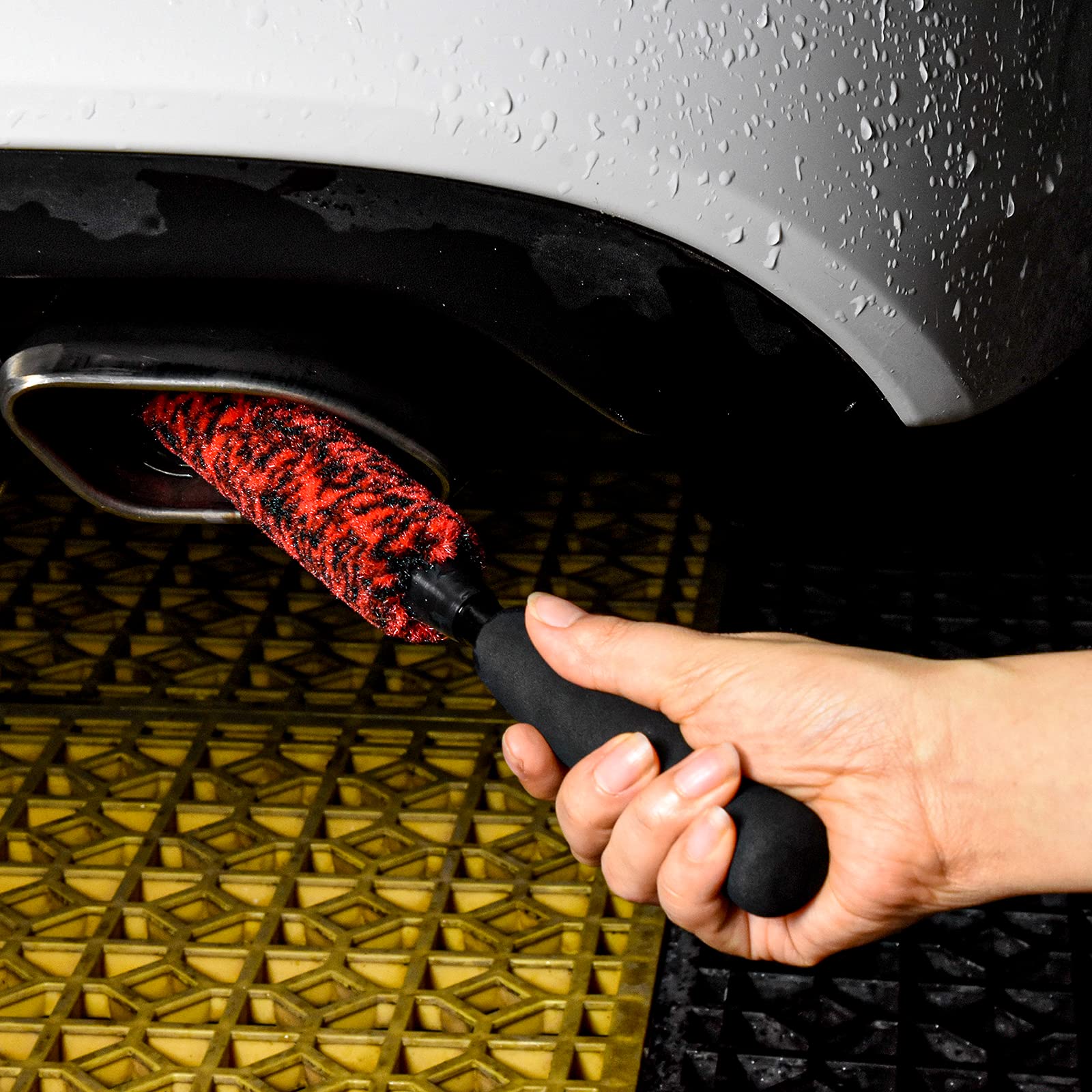 Cepillo de Limpieza de Llantas de Coche (Paquete de 3) – Incluye Dos cepillos para Llantas y un Cepillo para Detalles de Coche