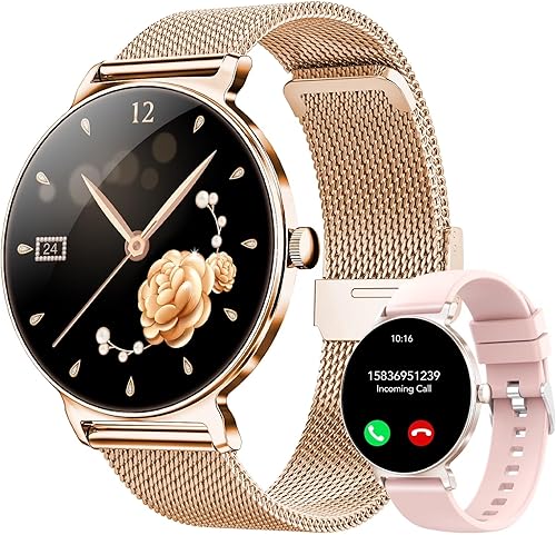 taopodo Smart Watches for Women, 1.27" AMOLED Health Fitness Tracker with Bluetooth Calling (Answer/Make Calls), 120+ Sports Modes, Timer, IP68 Waterproof Watch for Android/iPhone (Rose Gold) - 72% off
