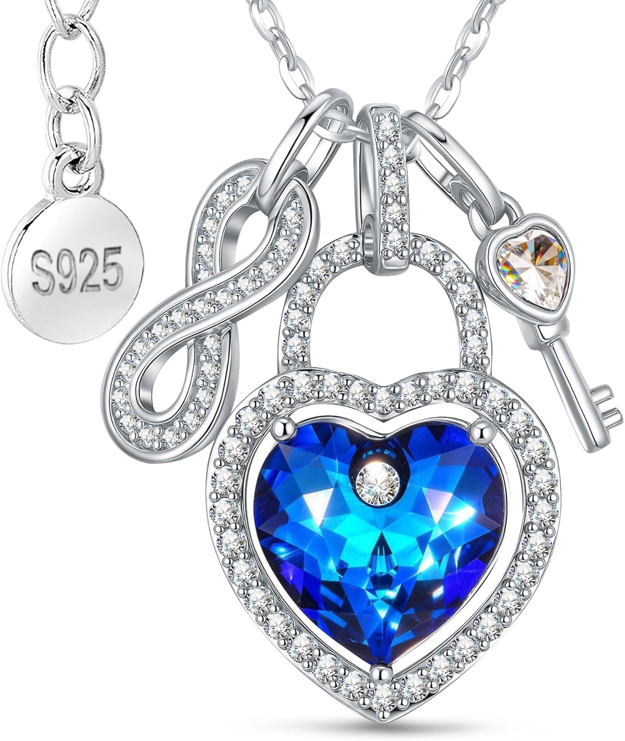 Eternal Love Necklace for Women, Created with Swarovski® Crystals 18"+2" Necklace, Packaged With Jewelry Box, Valentine's Day, Anniversary,Birthday, Gifts for Women, Symbol of Love and Eternity