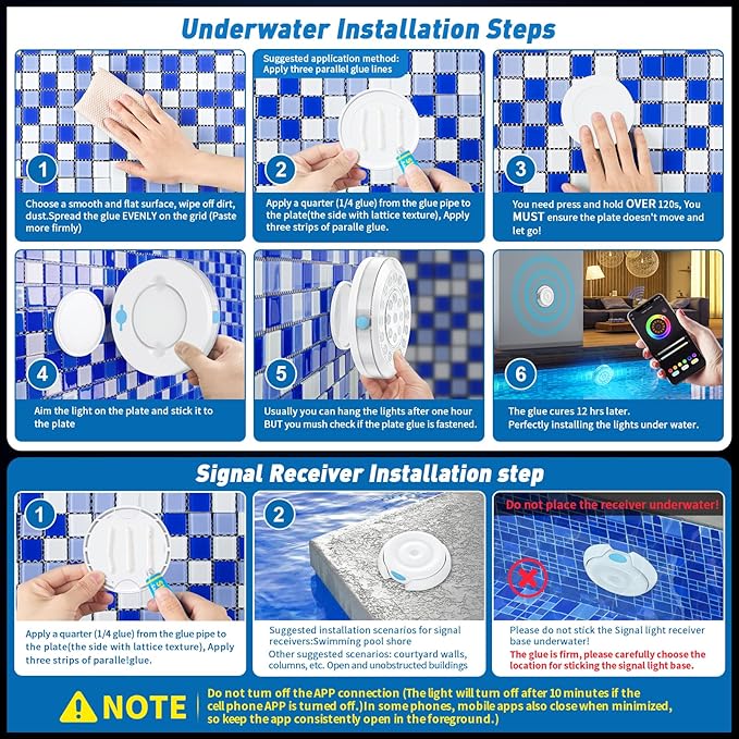 Luz LED Subacuática Magnética Inteligente para Piscina Recargable IP68 miniatura 3