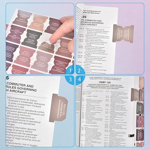 Miniatura 6 de Pestañas FARAIM 20232022 para licencia de piloto privada, pestañas para FARAIM 20222023, 70 pestañas lejanas con 7 pestañas de índice en blanco,