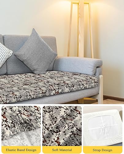 Miniatura 4 de Fundas de cojín elásticas para sofá de diseño de hojas de otoño, seccional, individual, en forma de T, protector para muebles con parte inferior